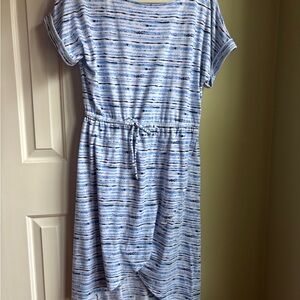 Women’s L Just be…Striped Blue and White Dress